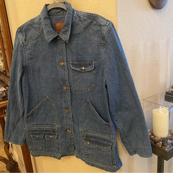 Vintage RALPH LAUREN Jeans Company Blue Denim Chore Barn Ranch Jacket Size Large - Picture 4 of 9